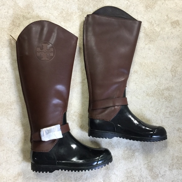 Tory Burch Logo Rain Boots Boots, 5M - Picture 5 of 8